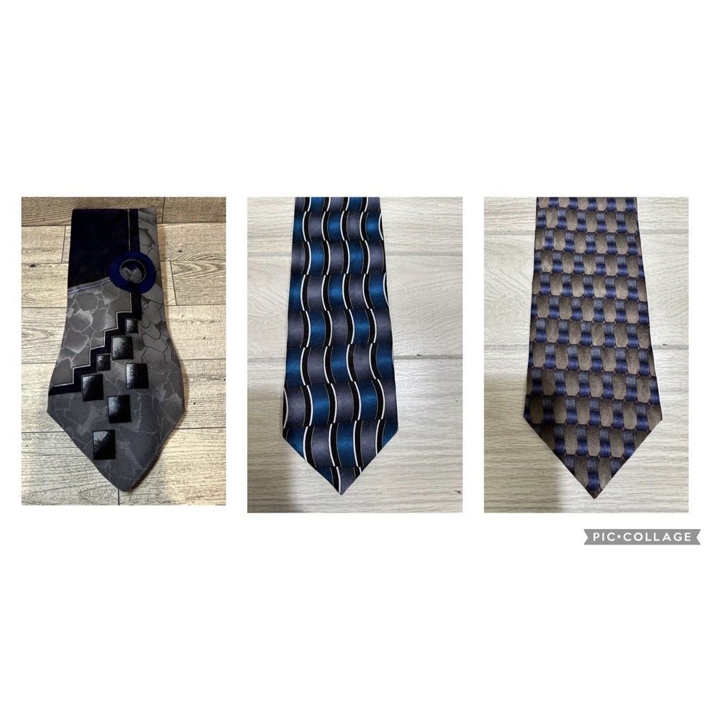 Neck Tie Custom Bundle (Set of 3) Various Patterns, Materials & Lengths - Set I‎